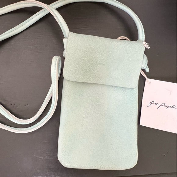 Free People Let’s Dance Phone Crossbody Bag, Lake Blue NWT - Picture 1 of 5